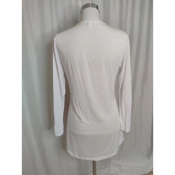 Winter Holiday snowman long sleeve tunic high low hem V-neck Small - Picture 3 of 10